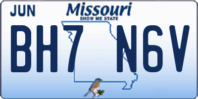 MO license plate BH7N6V