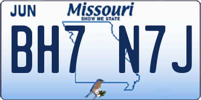 MO license plate BH7N7J