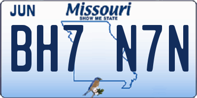 MO license plate BH7N7N