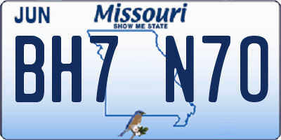 MO license plate BH7N7O