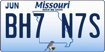 MO license plate BH7N7S