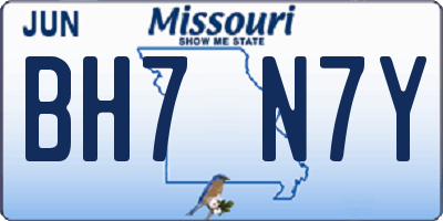 MO license plate BH7N7Y