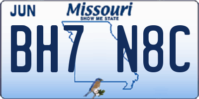 MO license plate BH7N8C