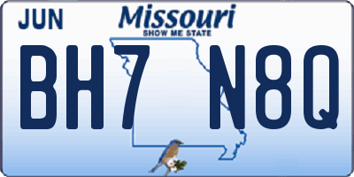 MO license plate BH7N8Q