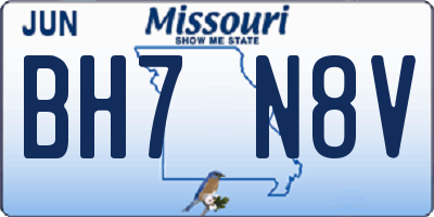 MO license plate BH7N8V
