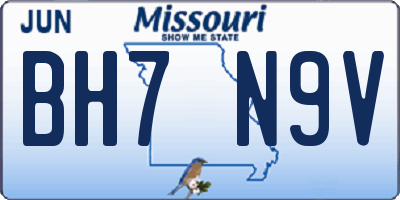 MO license plate BH7N9V