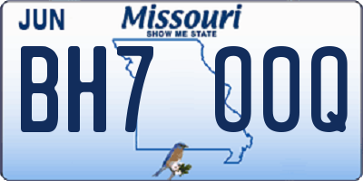 MO license plate BH7O0Q