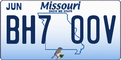 MO license plate BH7O0V