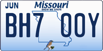 MO license plate BH7O0Y