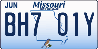 MO license plate BH7O1Y