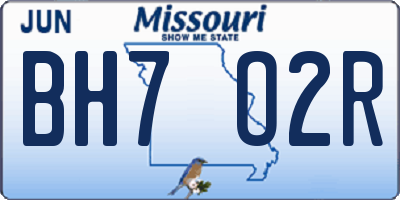 MO license plate BH7O2R