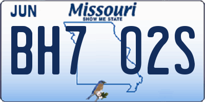 MO license plate BH7O2S