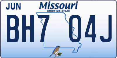 MO license plate BH7O4J