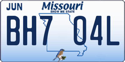 MO license plate BH7O4L