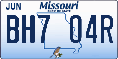 MO license plate BH7O4R