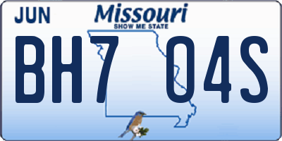 MO license plate BH7O4S