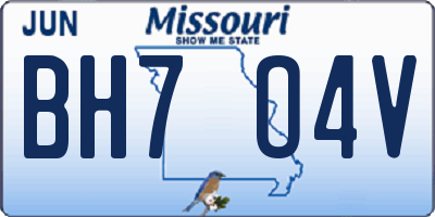MO license plate BH7O4V