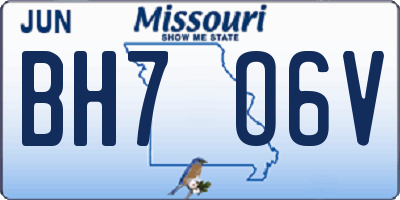 MO license plate BH7O6V