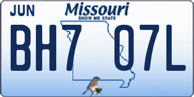 MO license plate BH7O7L