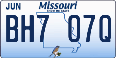 MO license plate BH7O7Q