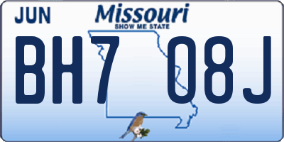MO license plate BH7O8J