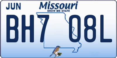 MO license plate BH7O8L