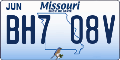 MO license plate BH7O8V