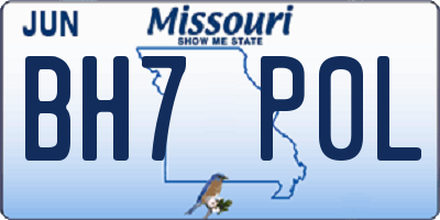 MO license plate BH7P0L