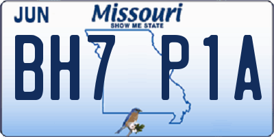 MO license plate BH7P1A