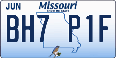 MO license plate BH7P1F