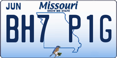 MO license plate BH7P1G