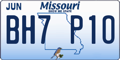 MO license plate BH7P1O