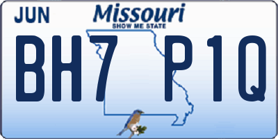 MO license plate BH7P1Q
