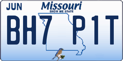 MO license plate BH7P1T