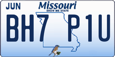 MO license plate BH7P1U