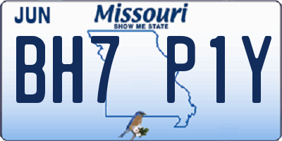 MO license plate BH7P1Y