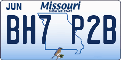 MO license plate BH7P2B