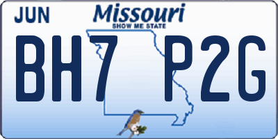 MO license plate BH7P2G
