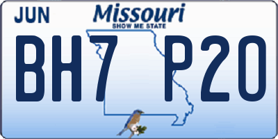 MO license plate BH7P2O