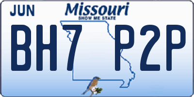 MO license plate BH7P2P