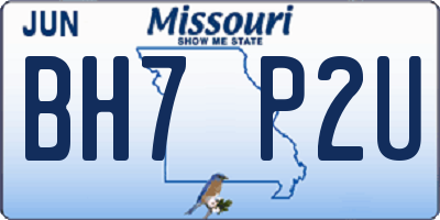 MO license plate BH7P2U
