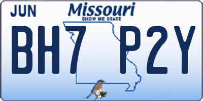 MO license plate BH7P2Y