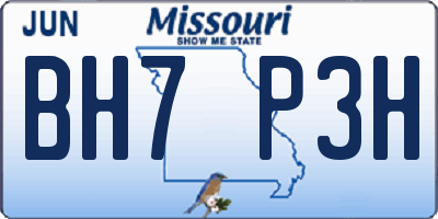 MO license plate BH7P3H