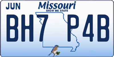 MO license plate BH7P4B
