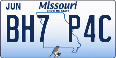 MO license plate BH7P4C