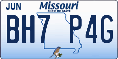 MO license plate BH7P4G