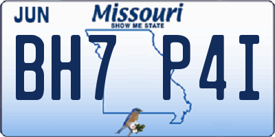 MO license plate BH7P4I