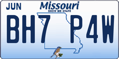 MO license plate BH7P4W