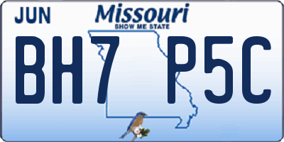 MO license plate BH7P5C