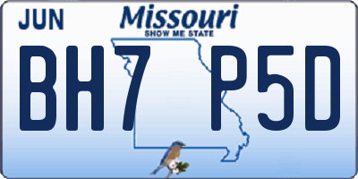 MO license plate BH7P5D